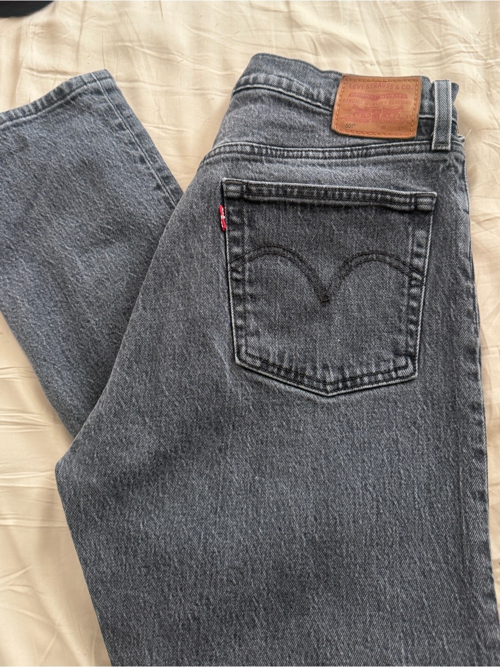 Levi's Gray Washed Straight Jeans